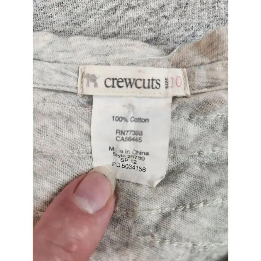 J Crew Crewcuts sz‎ 10 girls gray cotton ruffle summer tank dress